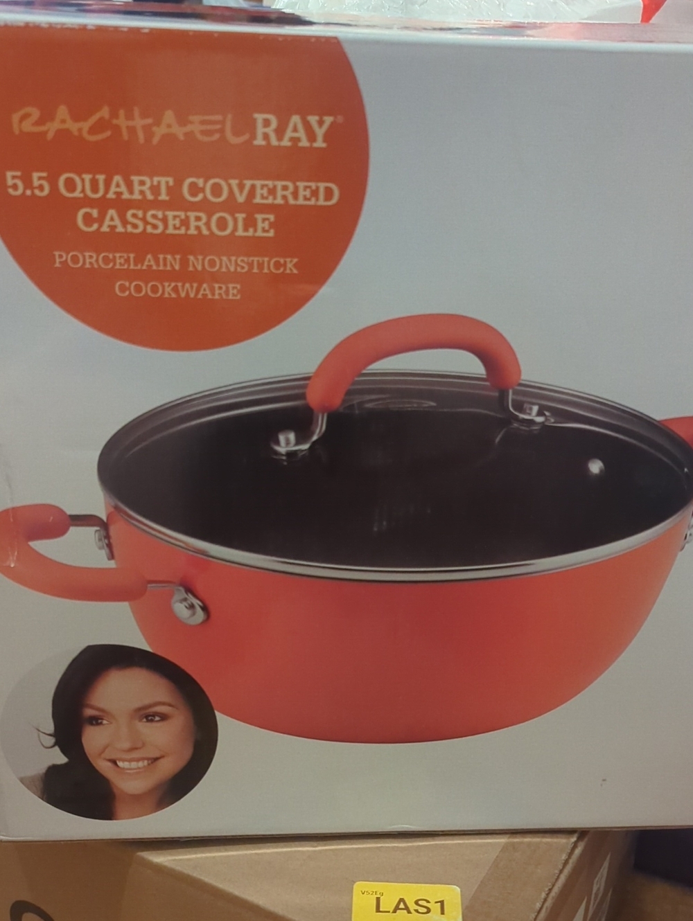 Orange 5.5 Quart Covered Casserole with Glass Lid
